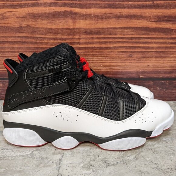 Nike Air Jordan 6 Rings Men\'s 11.5 Patent Bred Black Red White Shoes 322992-067 main image 7